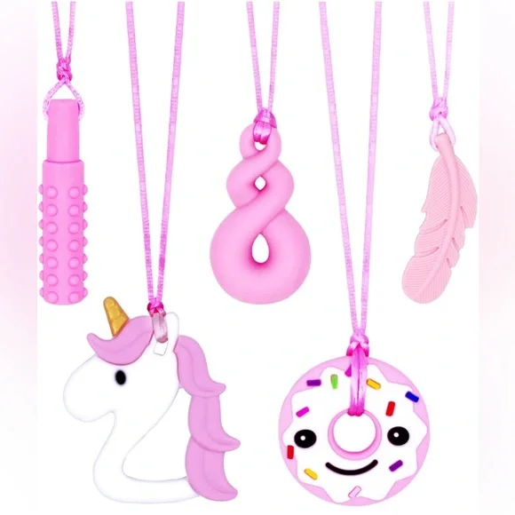 Chew Necklaces for Sensory Kids 5 pcs - Picture 1 of 7